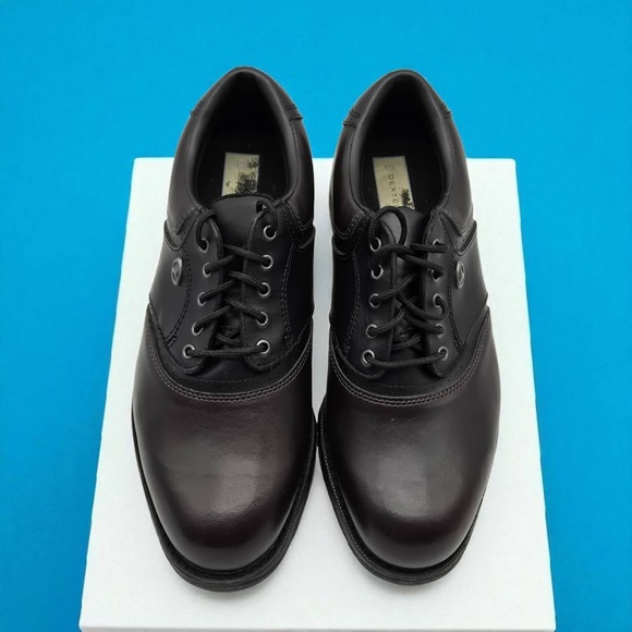 Classic Comfort Vintage Dexter Golf Shoes Sz 8M Brown Black Leather Soft Spikes - Picture 5 of 14